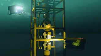 An oil and gas equipment under deep sea.