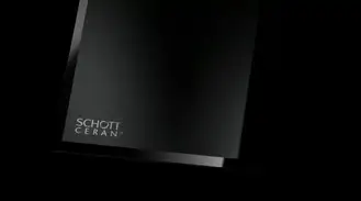 Black glass-ceramic with SCHOTT CERAN print on black background