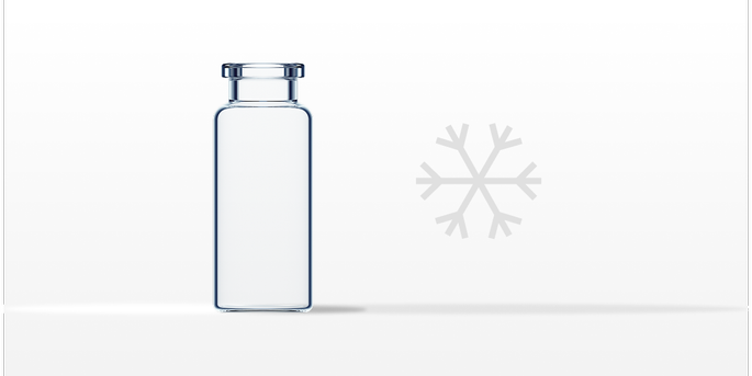 EVERIC® freeze glass pharmaceutical vial with chemical composition of glass wall