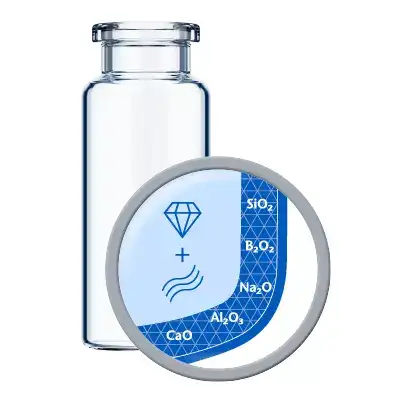 透明玻璃注射剂瓶表面结构特写