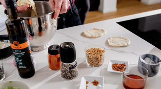 Person prepares dough