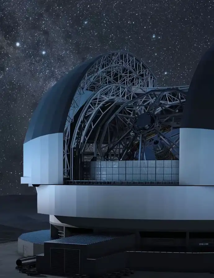 The ELT (Extremely Large Telescope) observatory on the Cerro Armazones mountain in Chile