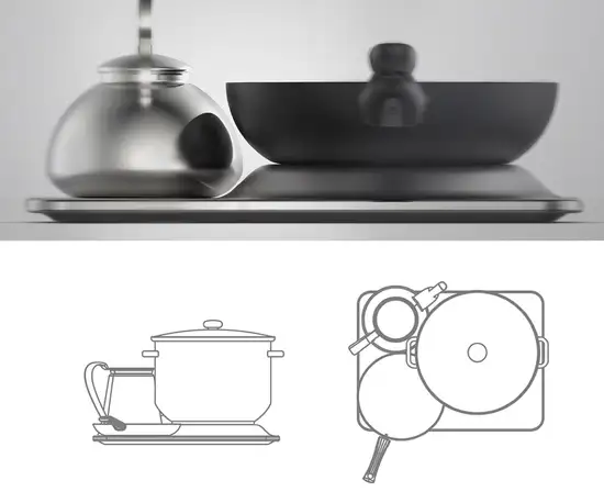 Dritter Jurypreis: Leveled Induction Cooktop von Jaewan Choi