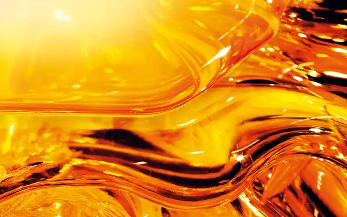 Close up of molten glass