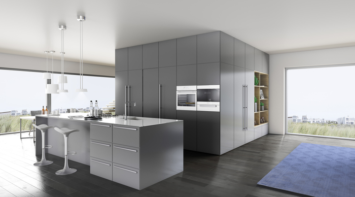 Kitchen featuring oven glass applications