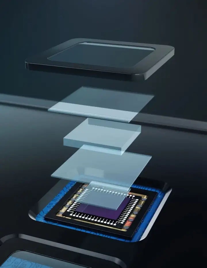Diagram of the components of an infrared camera in a smartphone