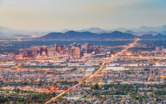 Downtown city scape of Phoenix, AZ