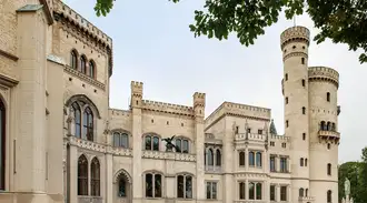 Tower of Babelsberg Palace in Potsdam, Germany 