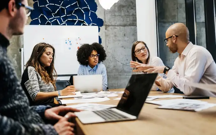 Young people in an office business meeting 