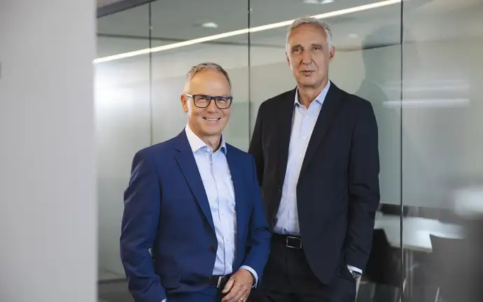 Reinhard Mayer, CFO, and Andreas Reisse, CEO of SCHOTT Pharma. 