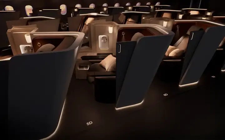 A row of airplane seats