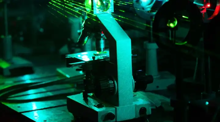 Laser equipment in a laboratory