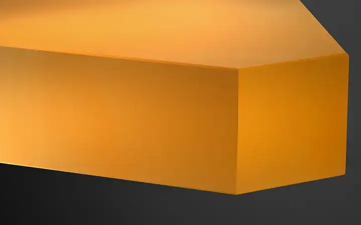 Edge view of a panel of ZERODUR® glass-ceramic