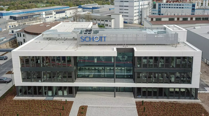 Main building of the SCHOTT plant in Jena, Germany 