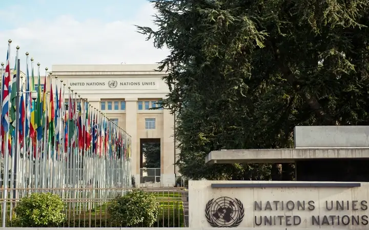 The United Nations building in Geneva, Switzerland