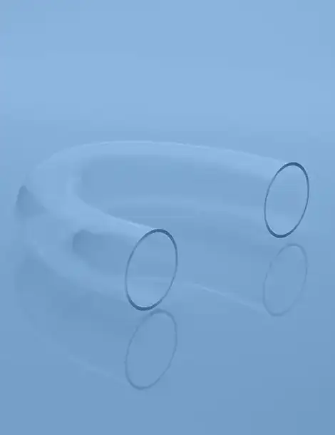Componente do coletor de vidro e curva de um fotobiorreator 