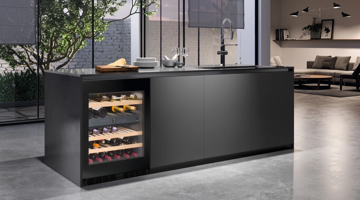 Wine cooler in a modern kitchen