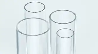 Four clear tubes of SCHOTT Glass 8245