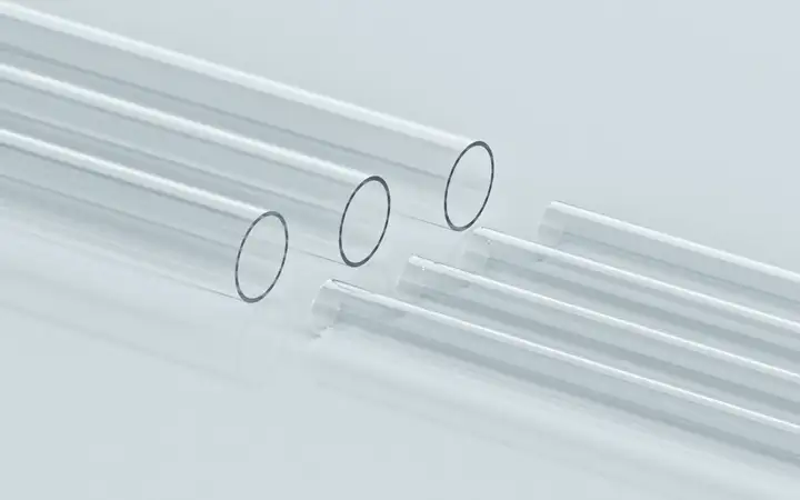 Series of clear SCHOTT 8337B glass tubing with high UV transmission of different sizes