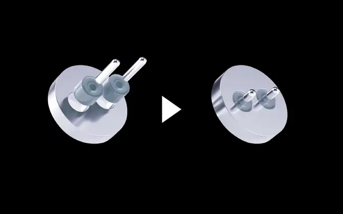 Assembly process of a glass-to-metal seal showing the eyelet, pin and glass joining together to form a hermetic bond