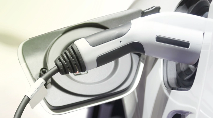 Electric vehicle charger fitted to vehicle input plug
