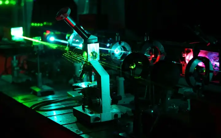 Laser equipment in a laboratory