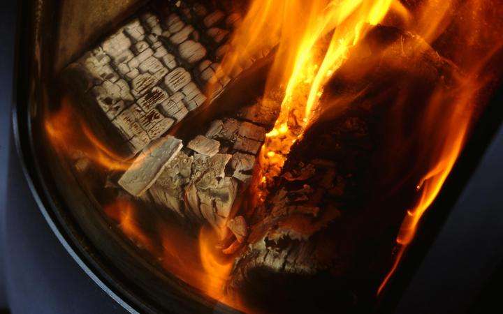 Close up of a burning log fire