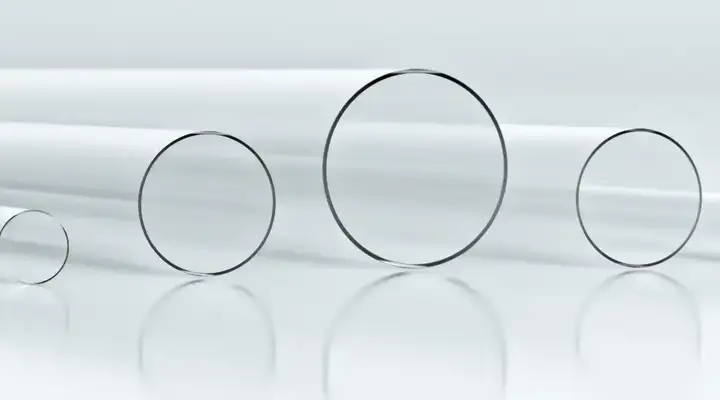 A selection of clear glass tubes made from AR-GLAS®