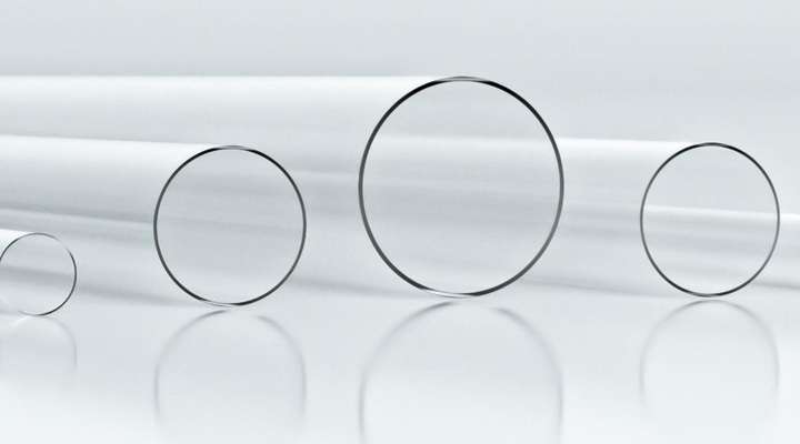 A selection of clear glass tubes made from AR-GLAS®