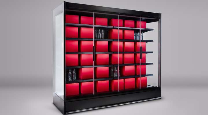 Retail chiller cabinet with SCHOTT Termofrost® Inmotion door system