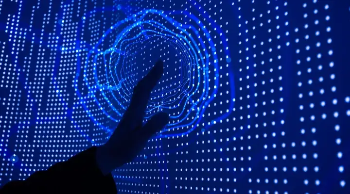 Hand interacting with structured light pattern for 3D optical sensing and biometric recognition