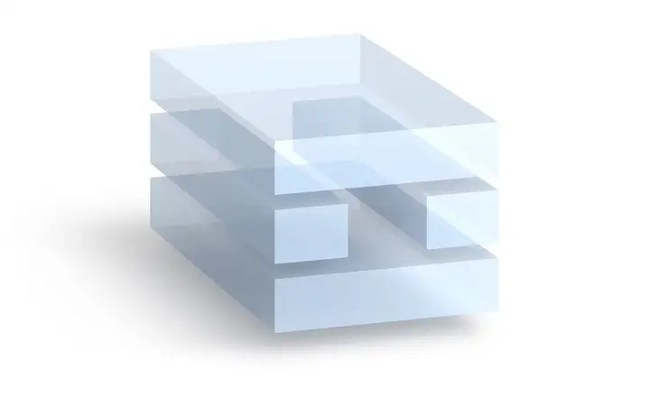 Diagram of a cross-section of SCHOTT FLEXINITY® structured glass