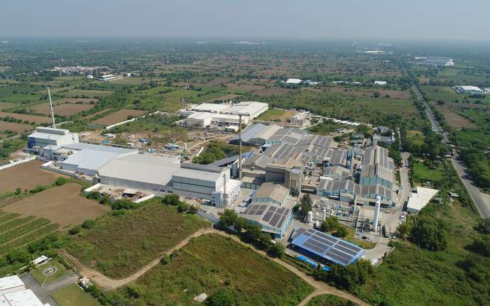 Aerial shot of the SCHOTT glass manufacturing facility in Gujarat, India