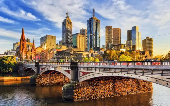 Melbourne, Australia cityscape.