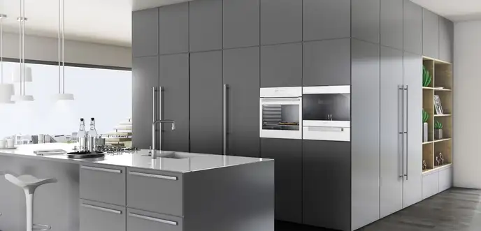 Kitchen featuring oven glass applications