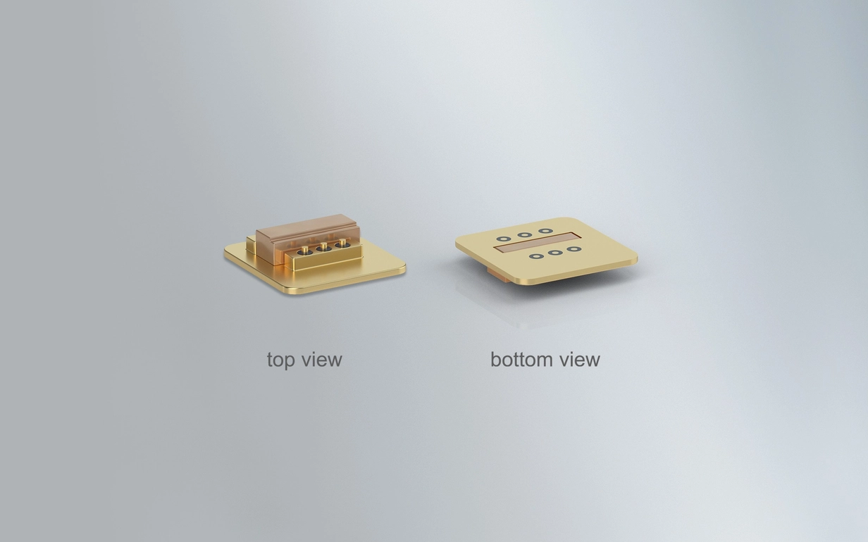 SCHOTT high-heat-dissipation packages top view and bottom view.