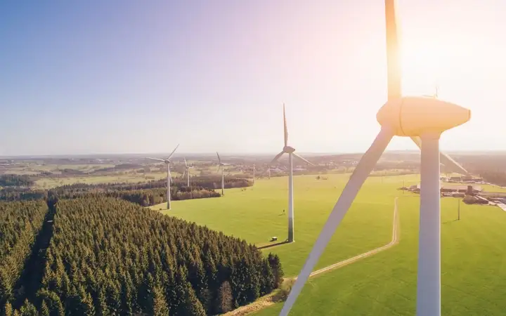 Windmills standing in nature