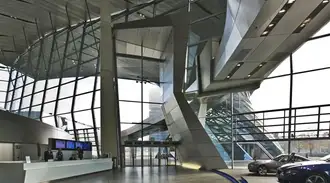 Reception area of BMW Welt in Munich, Germany 