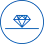 Icon of a diamond on a line