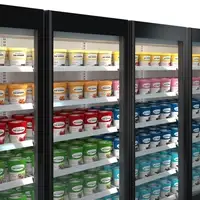 Line of freezer cabinets with SCHOTT Termofrost® Skyline glass doors