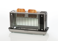 Kitchen toaster with transparent glass-ceramic panels