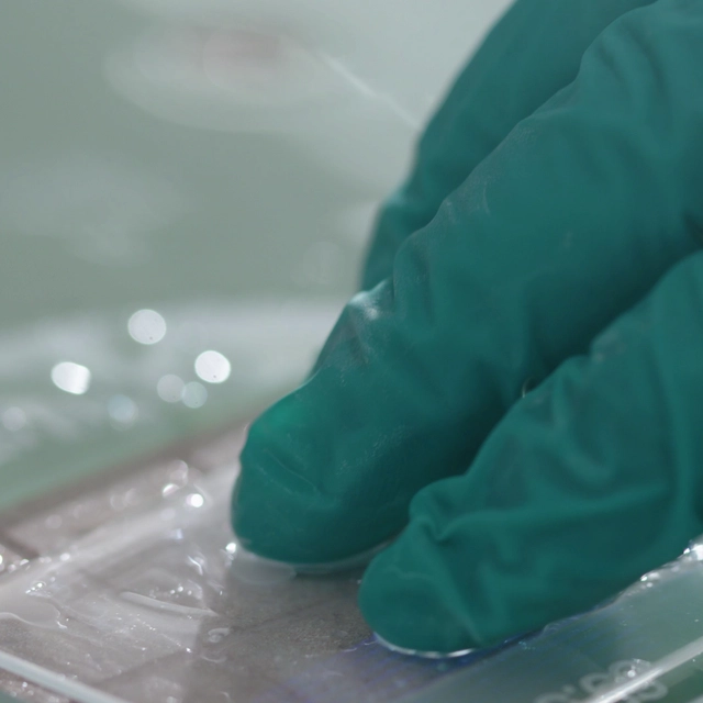 Polishing waveguides in waveguide production process. 