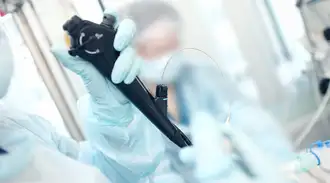 Endoscopic examination to the patient in intensive care unit