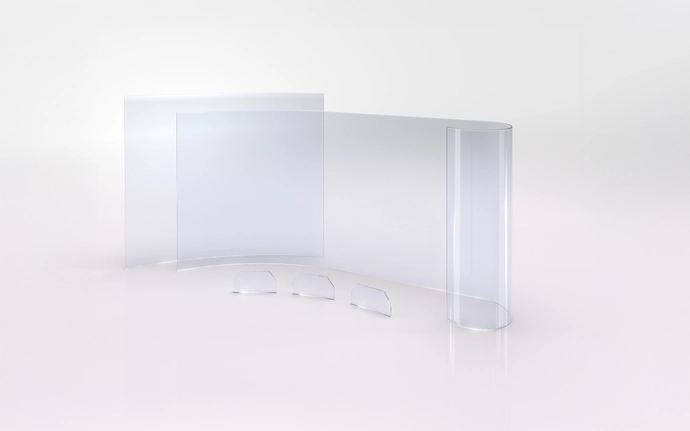 SCHOTT Solar Cell Cover Glas in verschiedenen Formen.