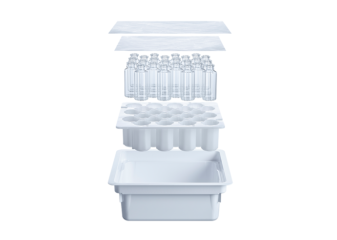 adaptiQ cup nest explosion with tub, nest and vials