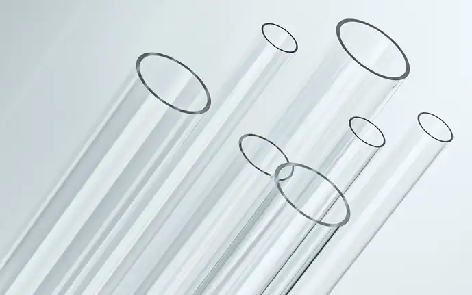 Series of clear glass tubes of different diameters 