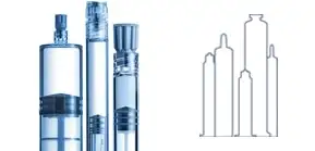 Outline of a range of pharmaceutical glass cartridges