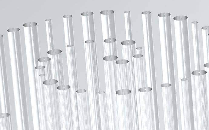 Patrón circular de capilares de vidrio DURAN® transparente