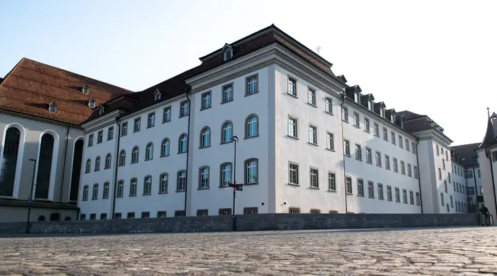 Front view of the Abbey Library of Saint Gall in Switzerland