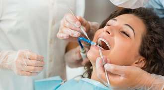Woman at a dental examination